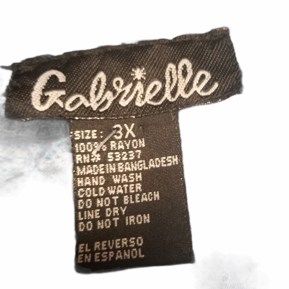 Gabrielle Womens Plus Size Blue Printed Tunic Slee - Picture 4 of 4